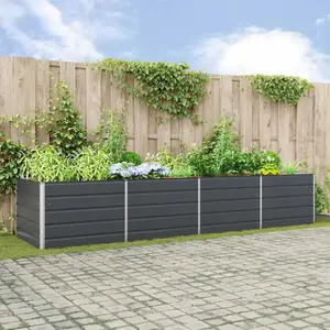 vidaXL Vidaxl Jardinière Anthracite 195 X 100 X 45 Cm Acier Galvanisé pas cher