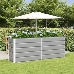 vidaXL Vidaxl Jardinière Gris Clair 480 X 50 X 45 Cm Acier Galvanisé pas cher