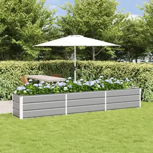 vidaXL Vidaxl Jardinière Gris Clair 480 X 50 X 45 Cm Acier Galvanisé pas cher