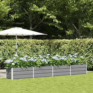 vidaXL Jardinière Gris clair 480 x 50 x 45 cm Acier galvanisé pas cher