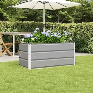 vidaXL Jardinière Gris clair 100 x 50 x 45 cm Acier galvanisé pas cher