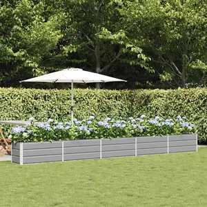 vidaXL Vidaxl Jardinière Gris Clair 480 X 50 X 45 Cm Acier Galvanisé pas cher