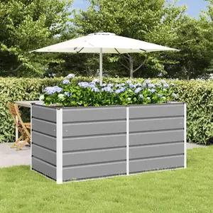 vidaXL Vidaxl Jardinière Gris Clair 160 X 80 X 75 Cm Acier pas cher