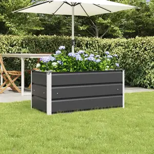 vidaXL Jardinière Anthracite 100 x 50 x 45 cm Acier galvanisé pas cher
