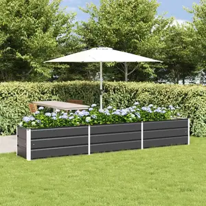 vidaXL Vidaxl Jardinière Anthracite 480 X 50 X 45 Cm Acier Galvanisé pas cher
