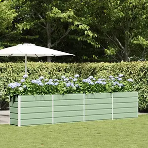 vidaXL Jardinière Vert pastel 480 x 50 x 45 cm Acier galvanisé pas cher