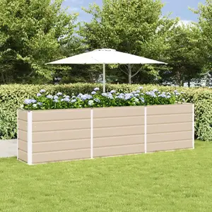vidaXL Vidaxl Jardinière Ivoire 480 X 50 X 45 Cm Acier Galvanisé pas cher