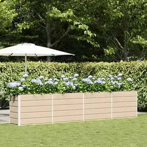 vidaXL Jardinière Ivoire 480 x 50 x 45 cm Acier galvanisé pas cher