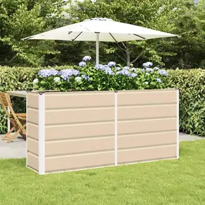 vidaXL Jardinière Ivoire 160 x 40 x 75 cm Acier pas cher
