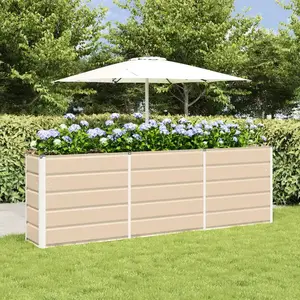 vidaXL Jardinière Ivoire 160 x 40 x 75 cm Acier pas cher