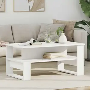 vidaXL vidaXL Table basse Blanc 90 x 50 x 40 cm Bois d'ingénierie pas cher