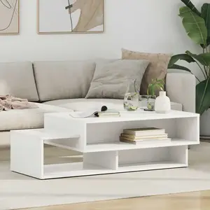 vidaXL vidaXL Table basse Blanc 105 x 50 x 32,5 cm Bois d'ingénierie pas cher