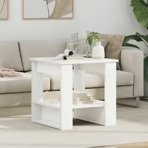 vidaXL vidaXL Table basse Blanc 51 x 50 x 50 cm Bois d'ingénierie pas cher
