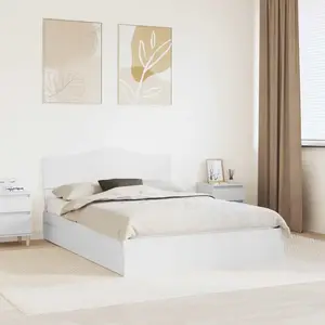 vidaXL Lit de Rangement Blanc 140 x 190 cm Bois d'ingénierie pas cher