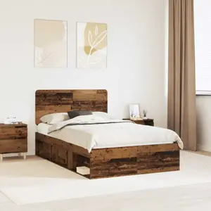 vidaXL Cadre de lit Bois ancien 120 x 190 cm Pin massif pas cher