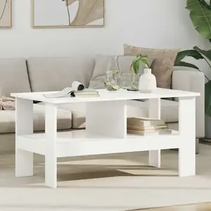 vidaXL vidaXL Table basse Blanc 90 x 50 x 45 cm Bois d'ingénierie pas cher