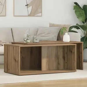 vidaXL vidaXL Ensemble de tables basses 2 pcs Chêne artisanal pas cher