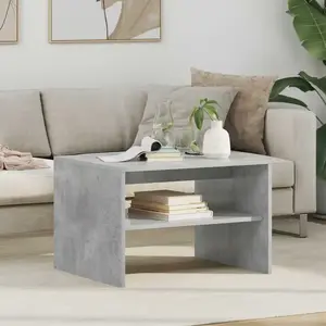 vidaXL vidaXL Table basse Gris béton 60 x 50 x 40 cm Bois d'ingénierie pas cher