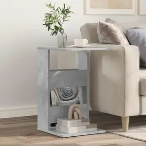 vidaXL Table d'appoint Gris béton 40 x 35 x 60,5 cm Bois d'ingénierie pas cher