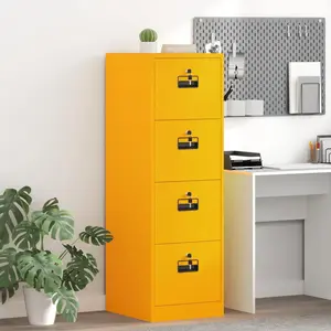 vidaXL vidaXL Cabinet de Dossier 2 pcs Jaune moutarde 44 x 50 x 106.5 cm pas cher