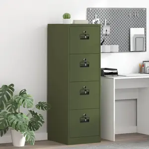 vidaXL vidaXL Cabinet de Dossier 2 pcs Vert olive 44 x 50 x 106.5 cm pas cher