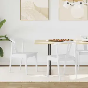 vidaXL Chaise de salle à manger 2 pcs Blanc et Blanc pas cher