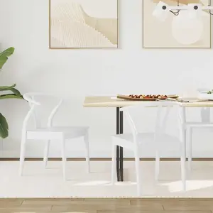 vidaXL Chaise de salle à manger 2 pcs Blanc et Blanc pas cher