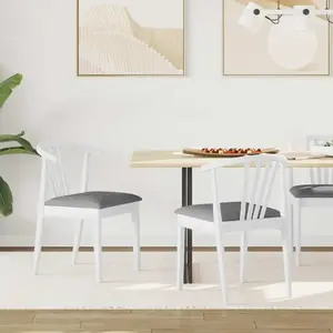vidaXL Chaise de salle à manger 2 pcs Blanc et Gris pas cher
