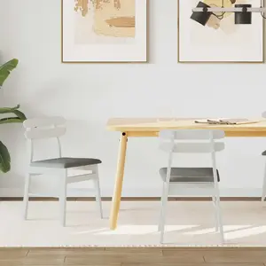 vidaXL Chaise de salle à manger 2 pcs Blanc et Gris pas cher
