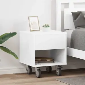 vidaXL Table de chevet 2 pcs Blanc 40,5 x 40 x 48 cm Bois d'ingénierie pas cher