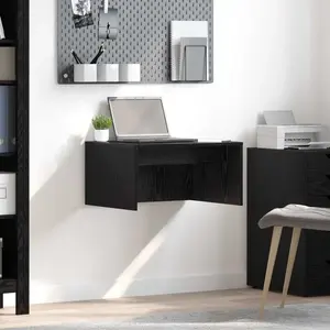 vidaXL Bureau mural Chêne noir 60 x 45 x 30 cm Bois d'ingénierie pas cher