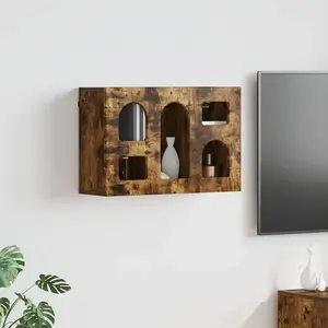 Comparateur de prix : vidaXL Armoire suspendue Chêne fumé 60 x 20 x 40 cm Bois d'ingénierie