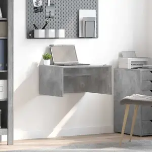 Comparateur de prix : vidaXL Bureau mural Gris béton 60 x 45 x 30 cm Bois d'ingénierie