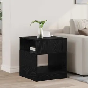 vidaXL Table d'appoint Chêne noir 40,5 x 40 x 45 cm Bois d'ingénierie pas cher