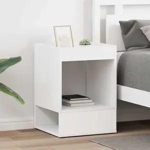 vidaXL Table d'appoint 2 pcs Blanc 40 x 40 x 56 cm Bois d'ingénierie pas cher