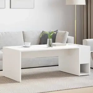 vidaXL vidaXL Table basse Blanc 101,5 x 50 x 37 cm Bois d'ingénierie pas cher