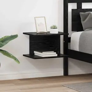 vidaXL Table de chevet 2 pcs Chêne noir 40 x 30 x 25 cm pas cher