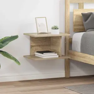 vidaXL Table de chevet 2 pcs Chêne Sonoma 40 x 30 x 25 cm pas cher