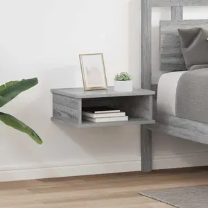 vidaXL vidaXL Table de chevet 2 pcs Gris Sonoma 40 x 31 x 15 cm pas cher