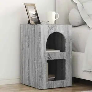 vidaXL Table de chevet 2 pcs Gris Sonoma 29,5 x 35 x 50 cm pas cher