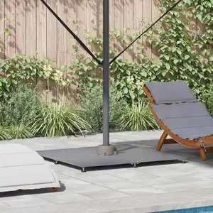 vidaXL Pied de parasol Aspect bois gris foncé 100 x 100 x 4 cm Acier pas cher
