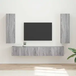 vidaXL Ensemble meuble TV 3 pcs Gris Sonoma Bois d'ingénierie pas cher