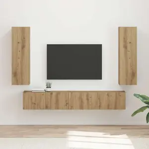 vidaXL Ensemble meuble TV 3 pcs Chêne artisanal Bois d'ingénierie pas cher