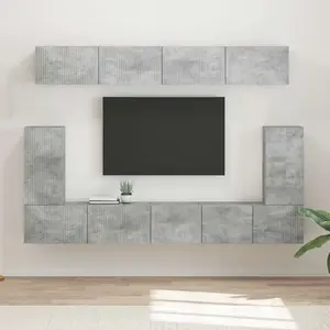 Comparateur de prix : vidaXL vidaXL Ensemble meuble TV 5 pcs Gris béton Bois d'ingénierie