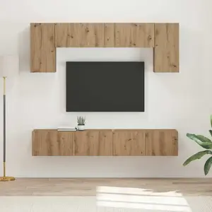 vidaXL Ensemble meuble TV 4 pcs Gris Sonoma Bois d'ingénierie pas cher