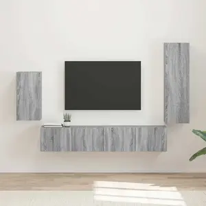 vidaXL Ensemble meuble TV 3 pcs Gris Sonoma Bois d'ingénierie pas cher