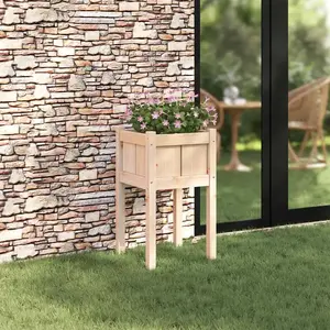vidaXL Cache-pot de jardin Nature 40 x 40 x 70 cm Bois de pin massif pas cher