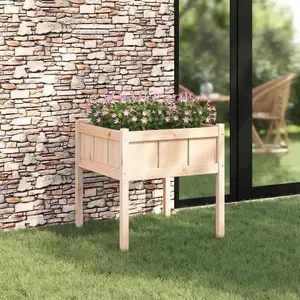 vidaXL Cache-pot de jardin Nature 70 x 70 x 70 cm Bois de pin massif pas cher