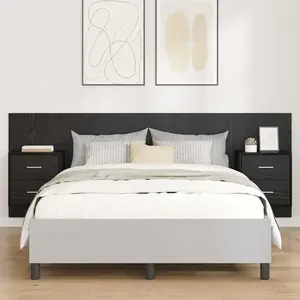 vidaXL Tête de lit avec armoire 3 pcs Chêne noir Bois d'ingénierie pas cher