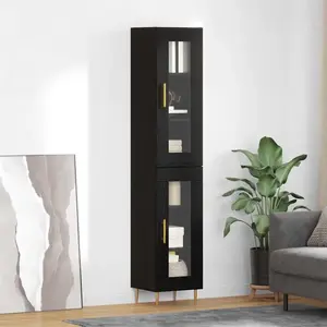 vidaXL Haut Armoire 2 pcs Chêne noir Verre pas cher